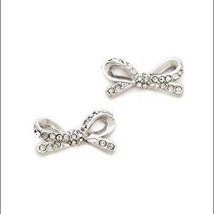 Kate Spade pave, silver bow earrings